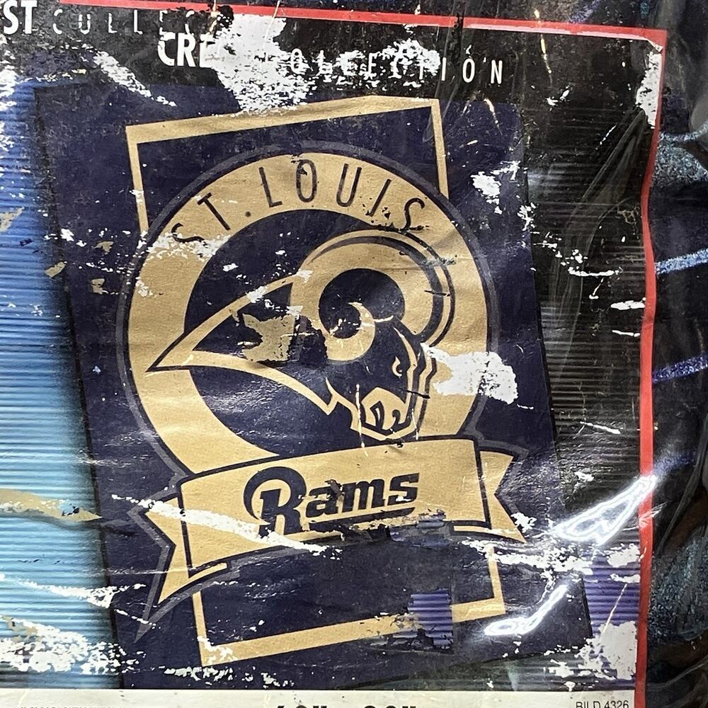 Vintage St. Louis Rams Biederlack NFL Stadium Blanket 60” x 80” NEW Deadstock